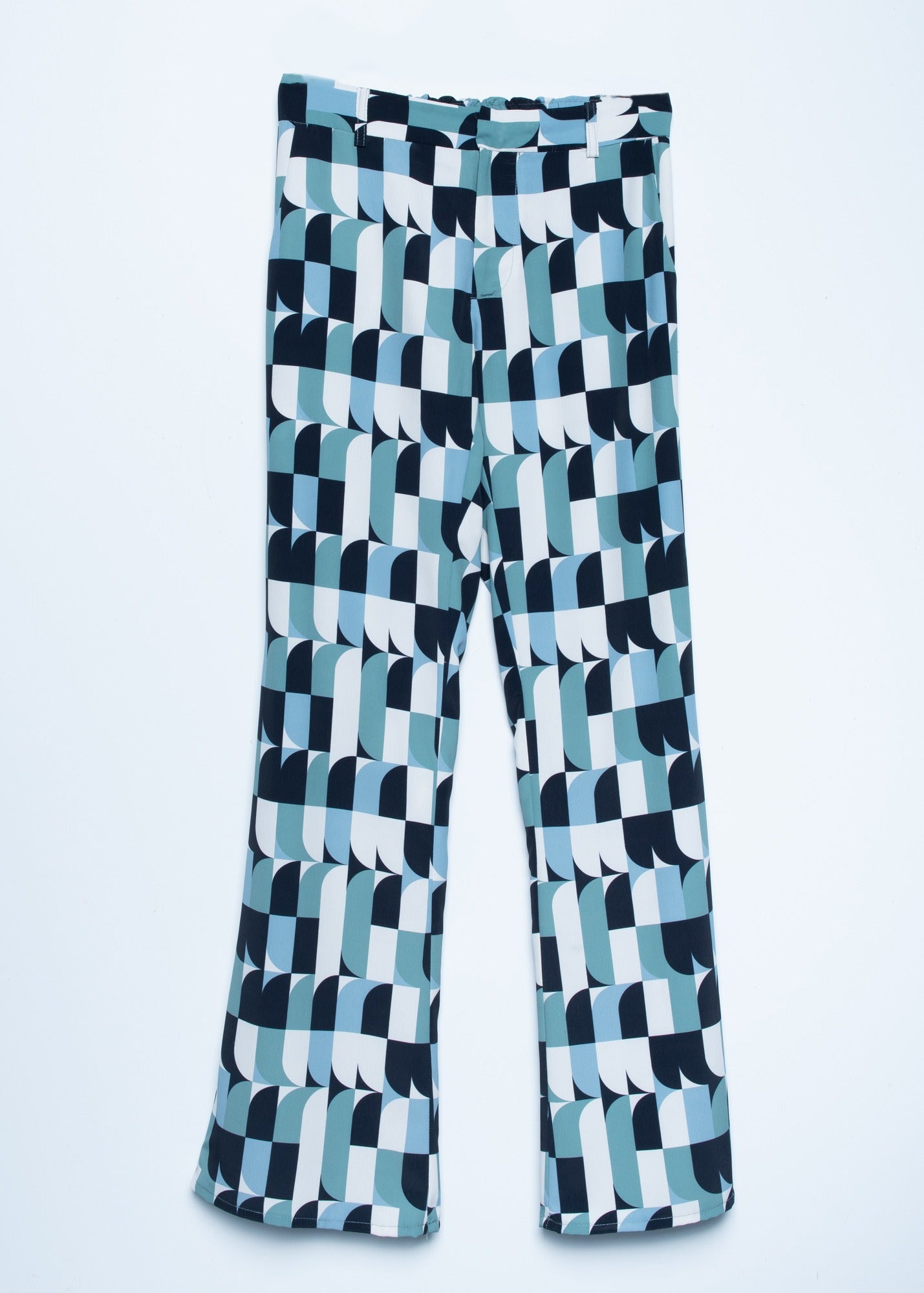 Pantalón dibujos geométricos azules