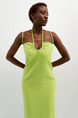 Vestido midi con lino